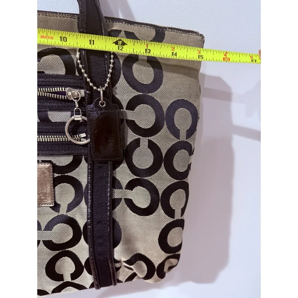 Coach Poppy Signature Black Canvas Double Handle Tote Bag, No. C1020-14530 T